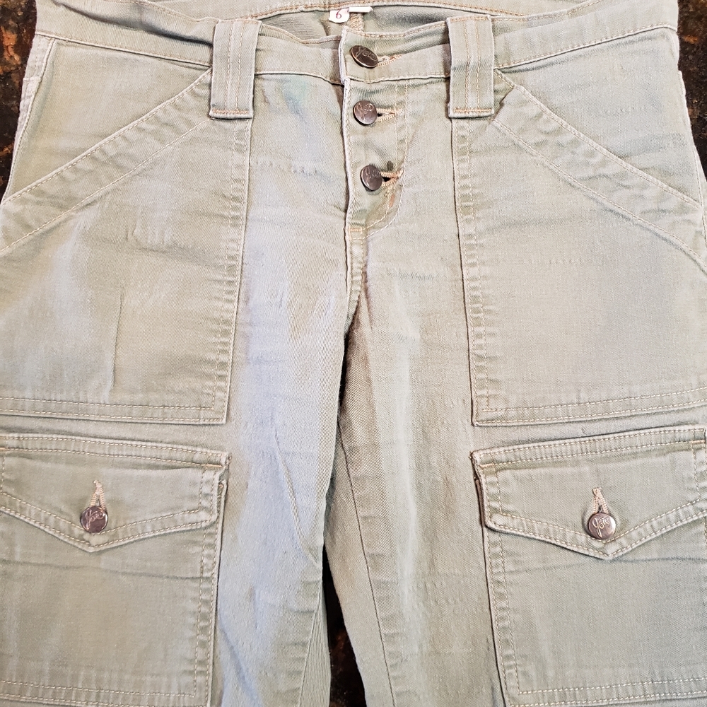 Joie green cotton flap pocket pants